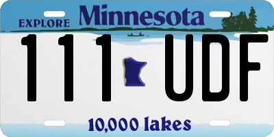 MN license plate 111UDF