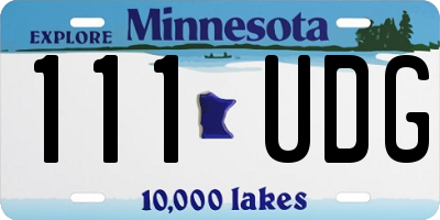 MN license plate 111UDG