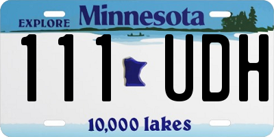 MN license plate 111UDH