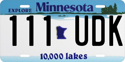 MN license plate 111UDK