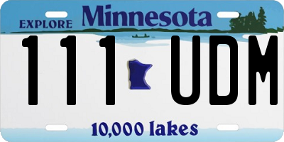 MN license plate 111UDM