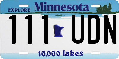 MN license plate 111UDN