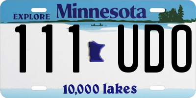 MN license plate 111UDO