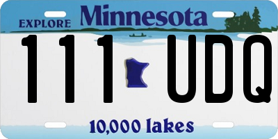 MN license plate 111UDQ