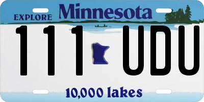 MN license plate 111UDU