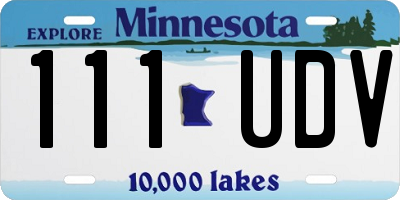 MN license plate 111UDV