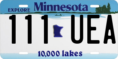 MN license plate 111UEA