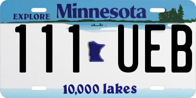 MN license plate 111UEB