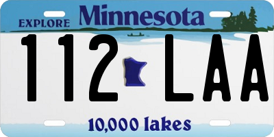 MN license plate 112LAA