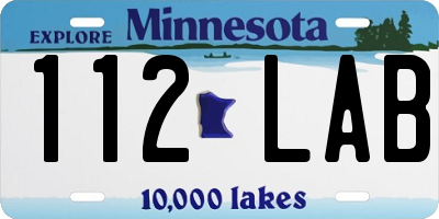 MN license plate 112LAB