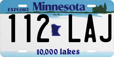 MN license plate 112LAJ