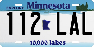 MN license plate 112LAL