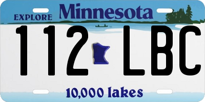 MN license plate 112LBC