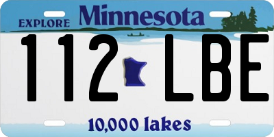 MN license plate 112LBE