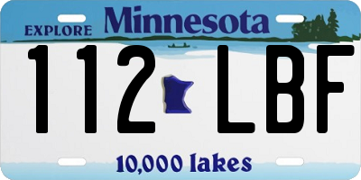MN license plate 112LBF