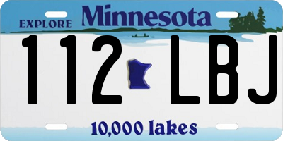 MN license plate 112LBJ