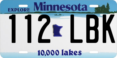 MN license plate 112LBK