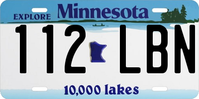 MN license plate 112LBN