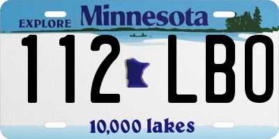 MN license plate 112LBO