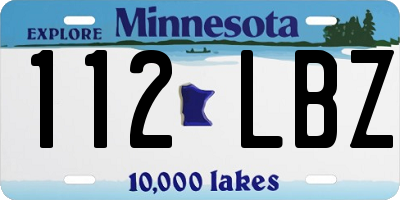 MN license plate 112LBZ