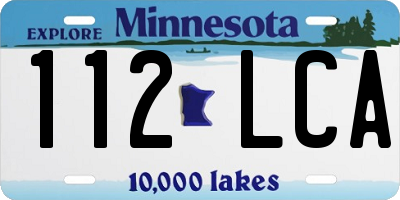 MN license plate 112LCA