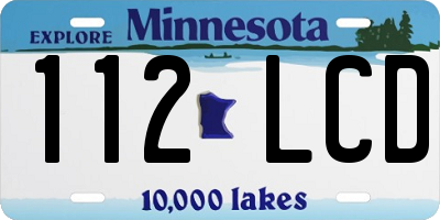 MN license plate 112LCD