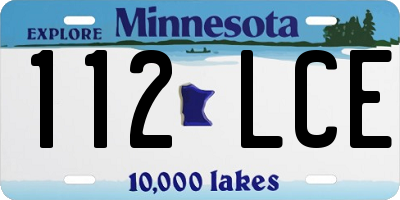 MN license plate 112LCE