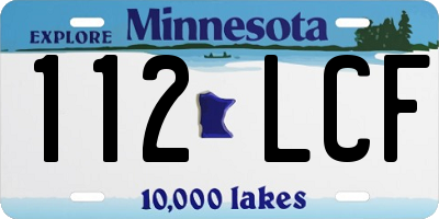 MN license plate 112LCF