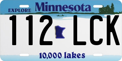 MN license plate 112LCK