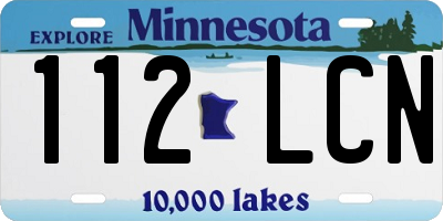 MN license plate 112LCN