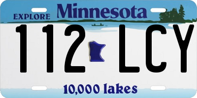 MN license plate 112LCY