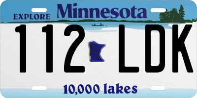 MN license plate 112LDK