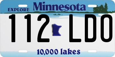 MN license plate 112LDO