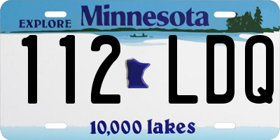 MN license plate 112LDQ