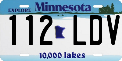 MN license plate 112LDV