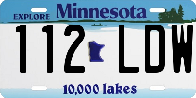 MN license plate 112LDW
