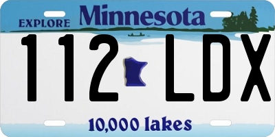MN license plate 112LDX