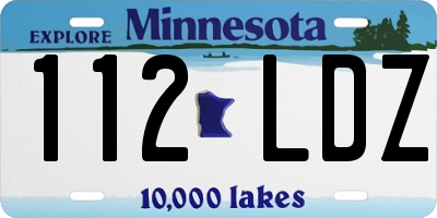 MN license plate 112LDZ