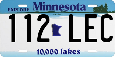 MN license plate 112LEC