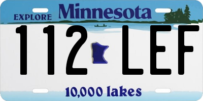 MN license plate 112LEF