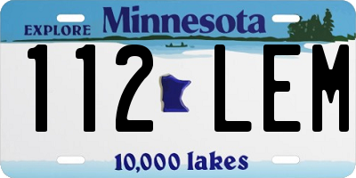 MN license plate 112LEM