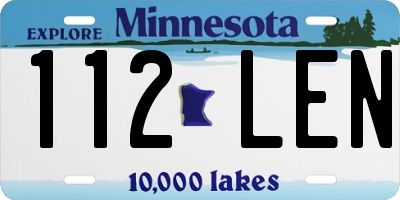 MN license plate 112LEN