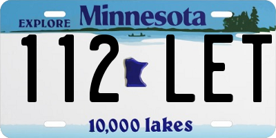 MN license plate 112LET