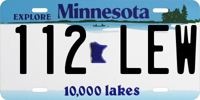 MN license plate 112LEW