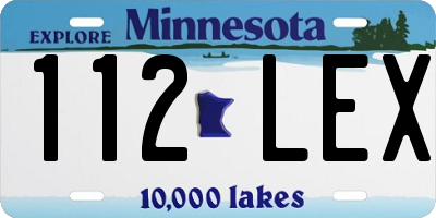 MN license plate 112LEX