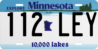MN license plate 112LEY