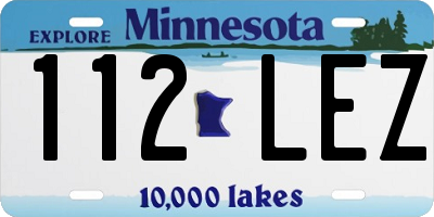 MN license plate 112LEZ