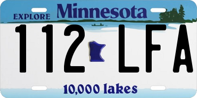 MN license plate 112LFA