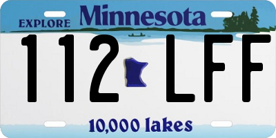 MN license plate 112LFF