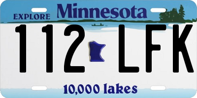 MN license plate 112LFK